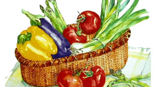 Icon of watercolor fresh vegetables